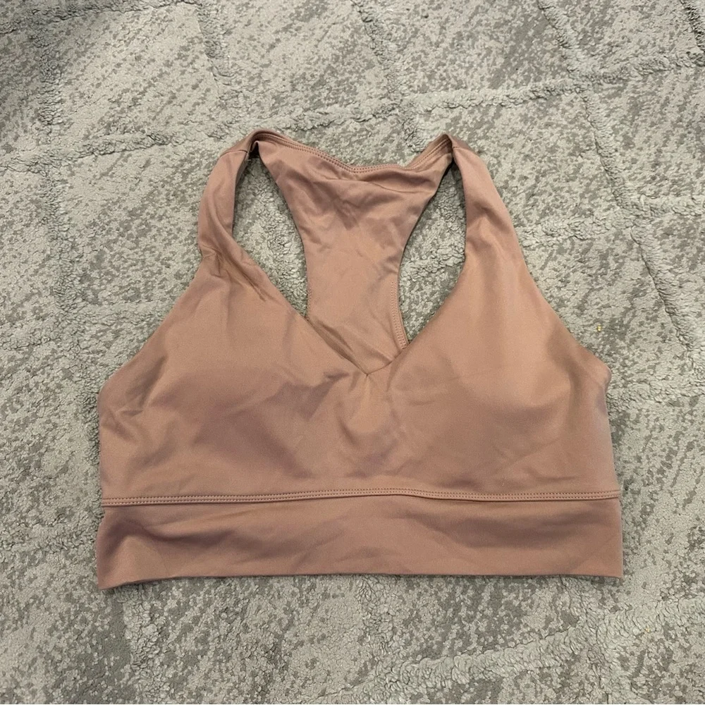 Balance Athletica Light Pink Vneck Sports Bra Medium M